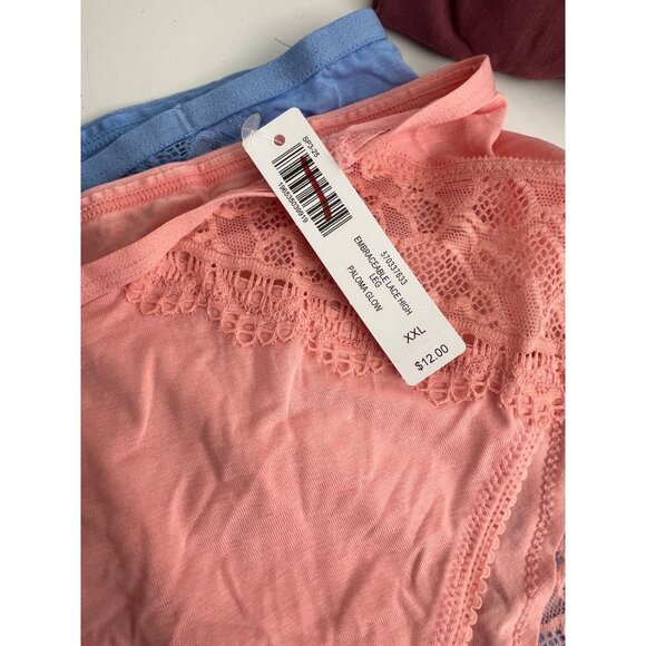 Soma Embraceable Lace High Leg Briefs Panties Size XXL Blue Peach NWT - Picture 2 of 11